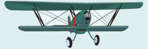 Old fashioned bi-plane with detached top wing