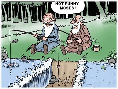 Joke around Jews escape from Egypt. In the beginning Moses opened a pathway to river or sea.