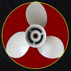 Typical propeller for boat, from the front