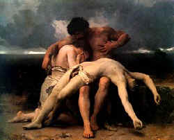 Adam and Eve mourn the death of Abel, William Bouguereau