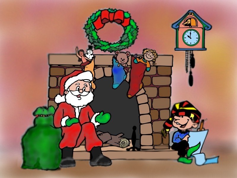 Santa plays with Benny